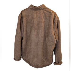 NWT Brown/Tan Thick Seude Jacket with Sherpa Lining Throughout Entire Body